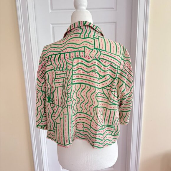 Zara Button Down Crop Shirt - Picture 3 of 7